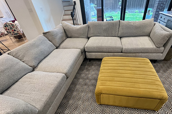 Professional upholstery cleaning for a sectional sofa